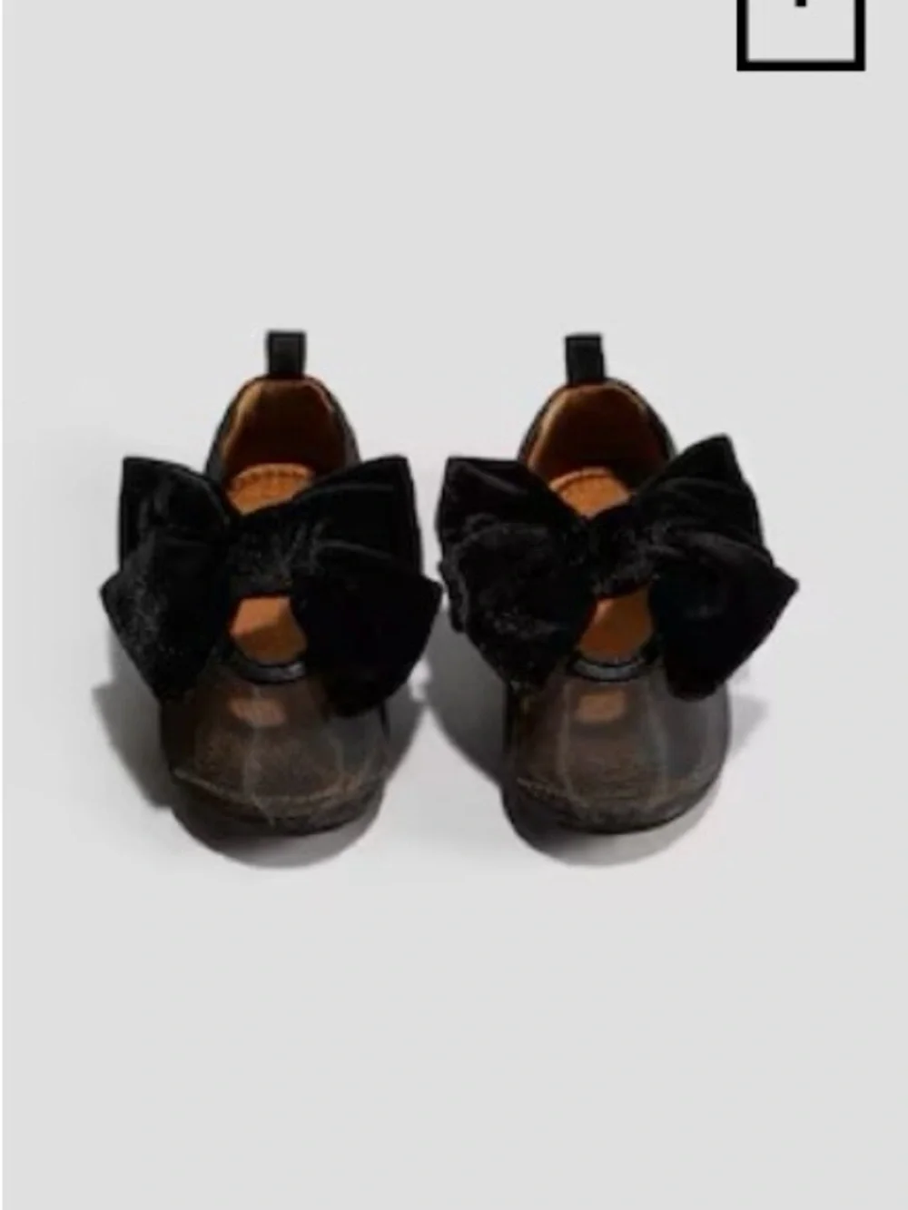 H&M Kids Black Bow Slip-On Shoes 5.5 baby